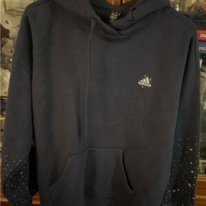 Adidas Star Sleeved Medium Navy Hoodie